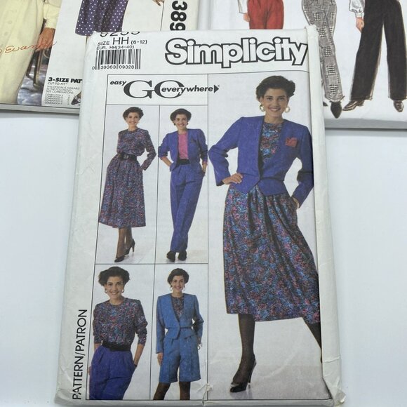 Vintage 70s 80s 90s Lot of 5 Sewing Patterns Women's Skirts Tops Jackets Dresses - Picture 4 of 16